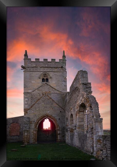 Sunset at the tower Framed Print by David McGeachie