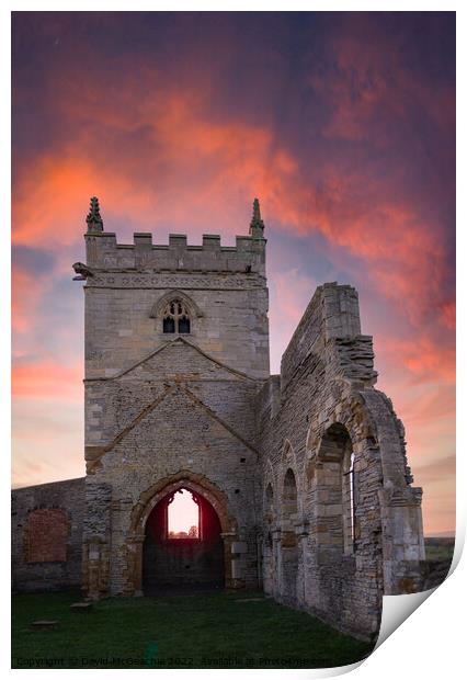 Sunset at the tower Print by David McGeachie
