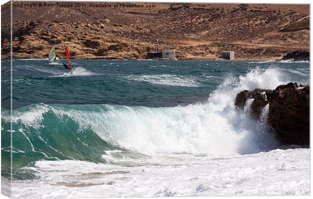 Big waves at mykonos Canvas Print by Rory Trappe