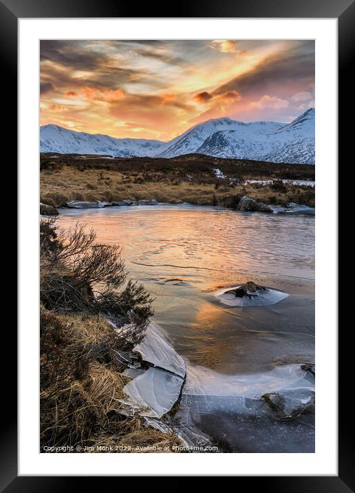 Loch Ba Sunset Framed Mounted Print by Jim Monk