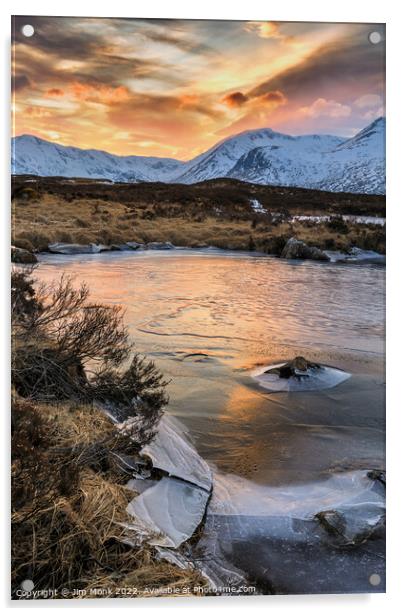 Loch Ba Sunset Acrylic by Jim Monk