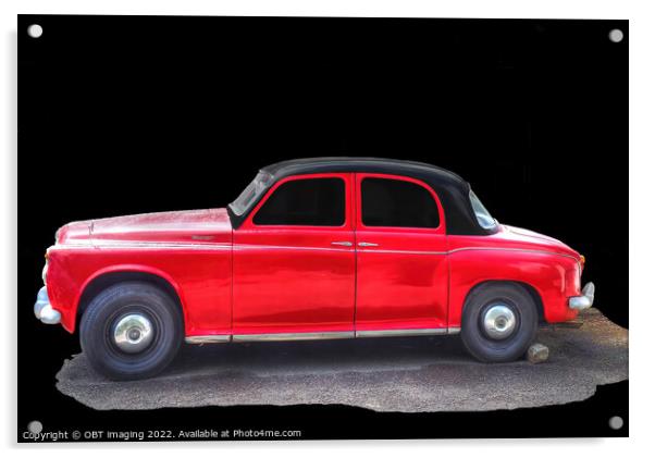 Red Rover 100 Best Of Retro British Car Acrylic by OBT imaging