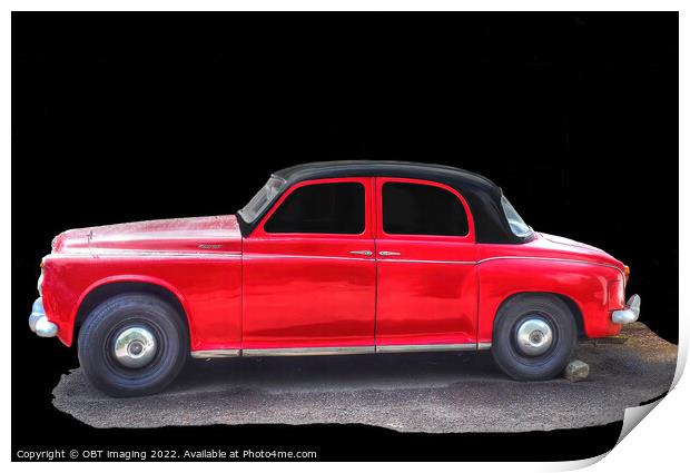Red Rover 100 Best Of Retro British Car Print by OBT imaging