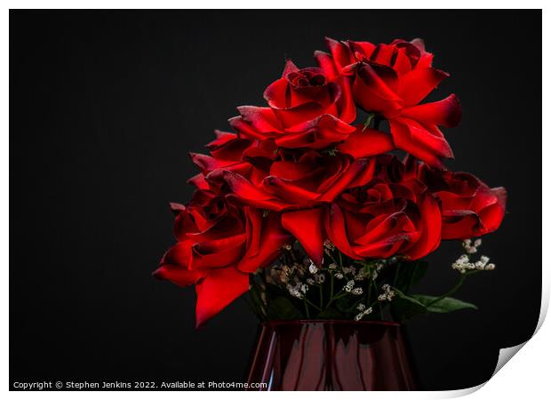 Red Roses Print by Stephen Jenkins
