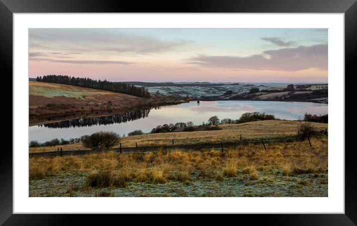 Cray Reservoir reflections Framed Mounted Print by Leighton Collins