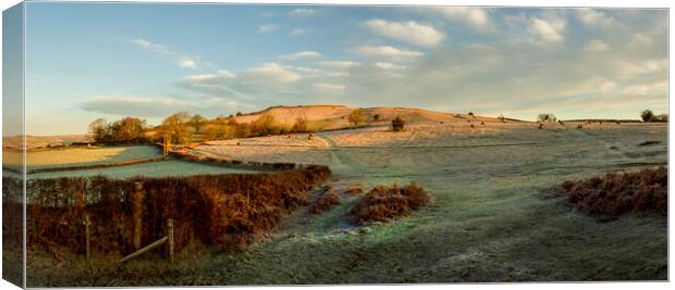 Panorama of Mynydd Illtud in South Wales Canvas Print by Leighton Collins