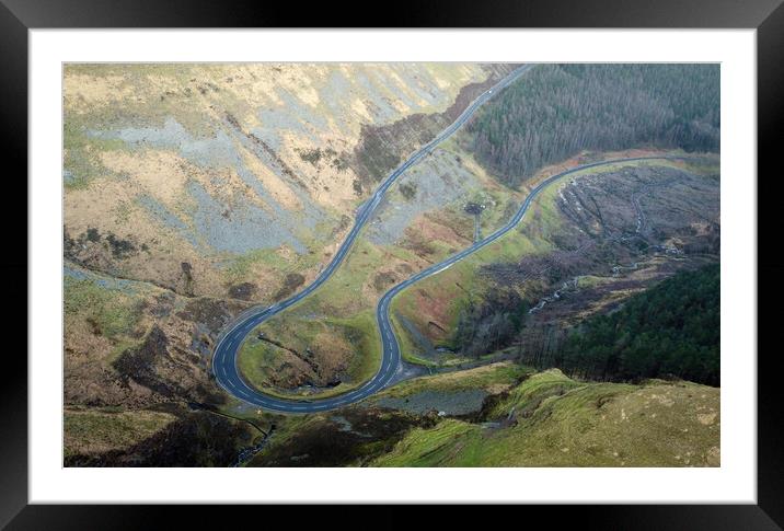 The Bwlch Mountain road Framed Mounted Print by Leighton Collins
