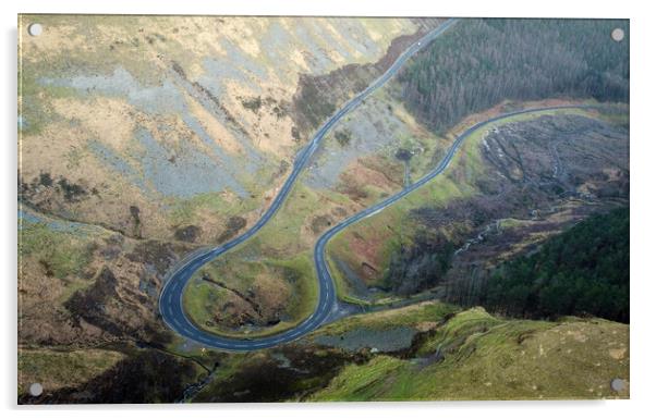 The Bwlch Mountain road Acrylic by Leighton Collins