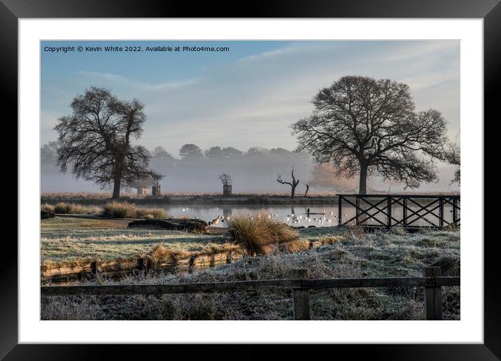 January frost sun and mist Framed Mounted Print by Kevin White