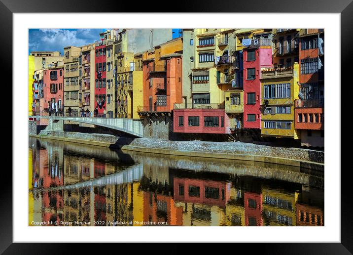 Charming Canal-Side Abode in Gerona Framed Mounted Print by Roger Mechan