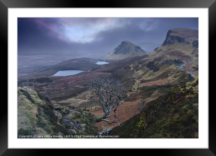 Quiraing and the Tree Framed Mounted Print by Lady Debra Bowers L.R.P.S