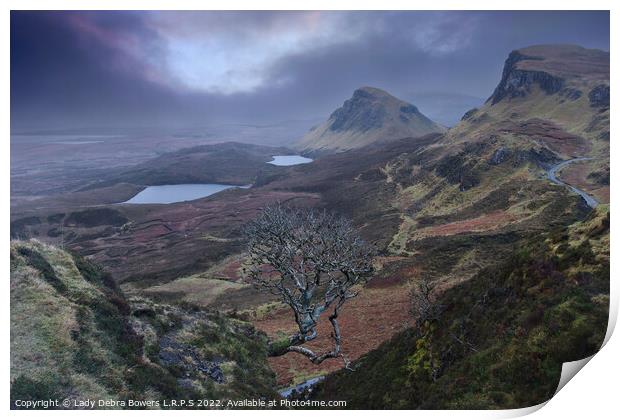 Quiraing and the Tree Print by Lady Debra Bowers L.R.P.S