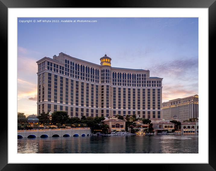 Fountains of Bellagio Resort and Casino Framed Mounted Print by Jeff Whyte