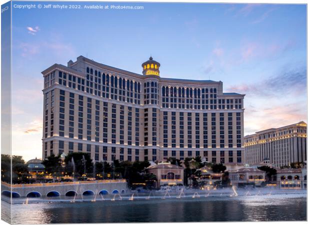 Fountains of Bellagio Resort and Casino Canvas Print by Jeff Whyte