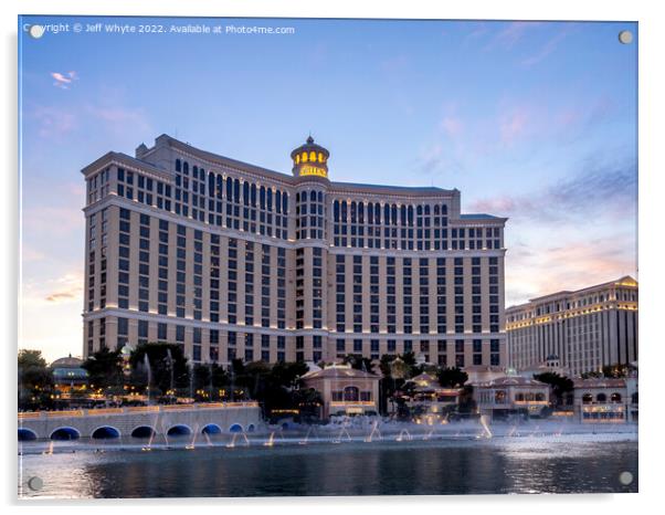 Fountains of Bellagio Resort and Casino Acrylic by Jeff Whyte