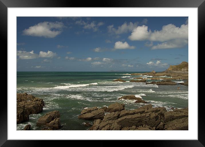 Blagberry beach - N Devon Framed Mounted Print by Pete Hemington