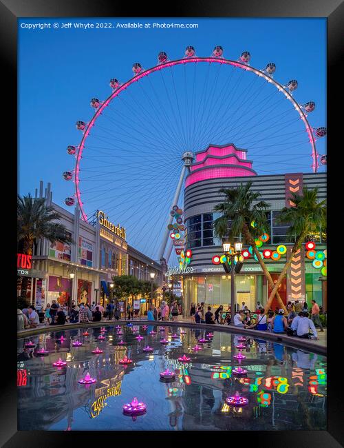 View of the the LINQ High Roller and Promenade Framed Print by Jeff Whyte