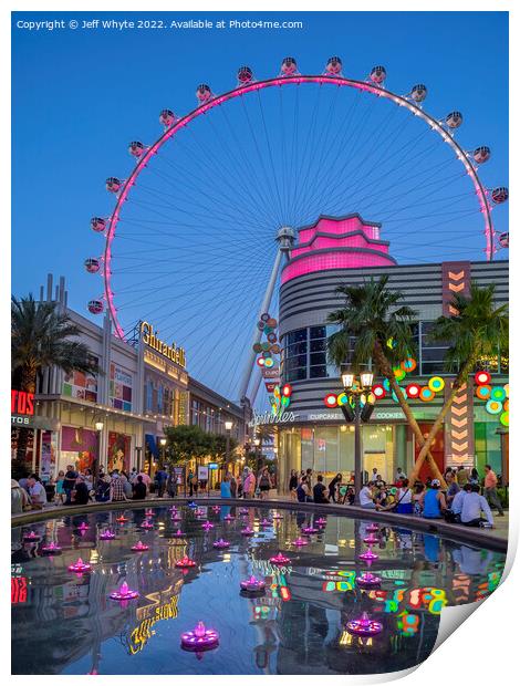 View of the the LINQ High Roller and Promenade Print by Jeff Whyte