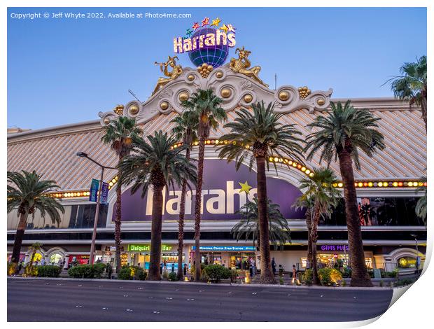 Harrah's Las Vegas Print by Jeff Whyte