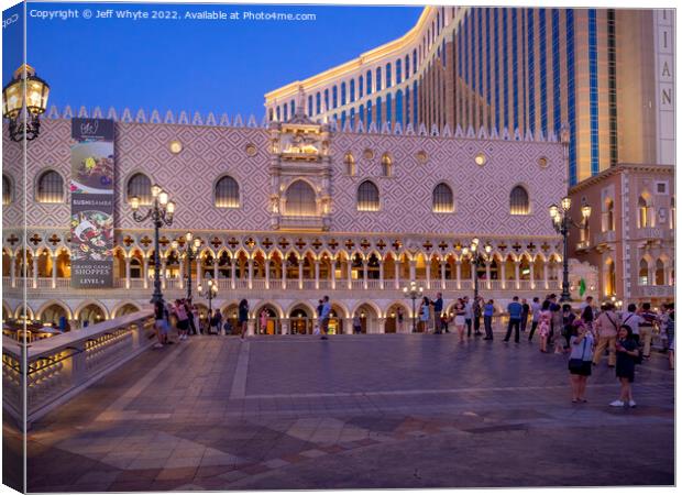 Venetian Hotel and Casino Canvas Print by Jeff Whyte