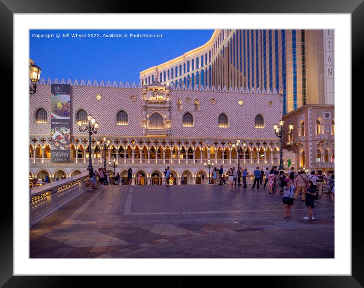 Venetian Hotel and Casino Framed Mounted Print by Jeff Whyte