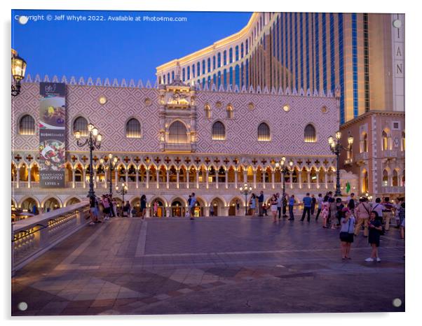 Venetian Hotel and Casino Acrylic by Jeff Whyte
