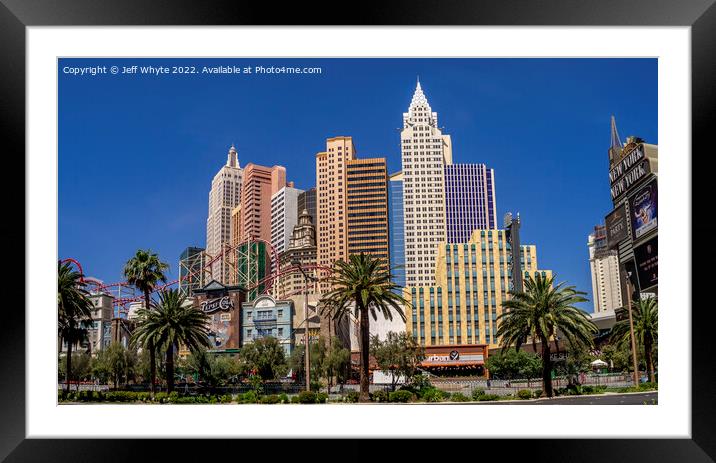 New York-New York Hotel and Casino Framed Mounted Print by Jeff Whyte