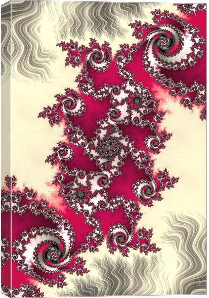 Red Spiral Fractals Canvas Print by Vickie Fiveash