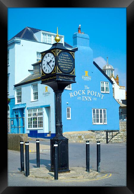 Lyme Regis Clock Tower Framed Print by Alison Chambers