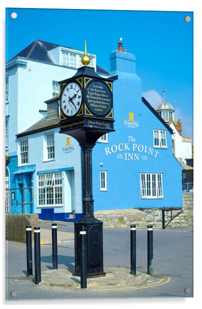 Lyme Regis Clock Tower Acrylic by Alison Chambers