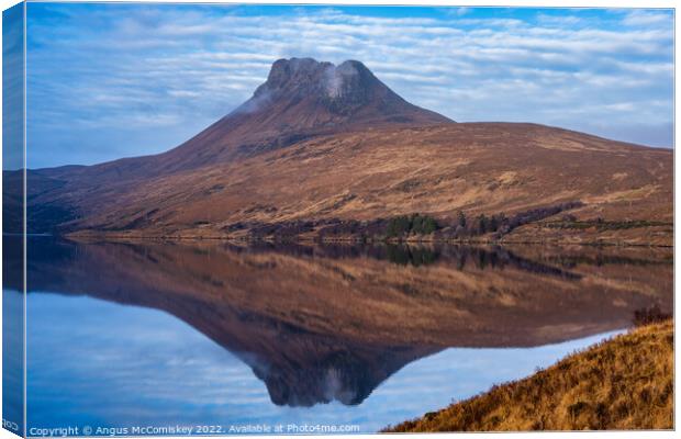 Stac Pollaidh reflections Canvas Print by Angus McComiskey