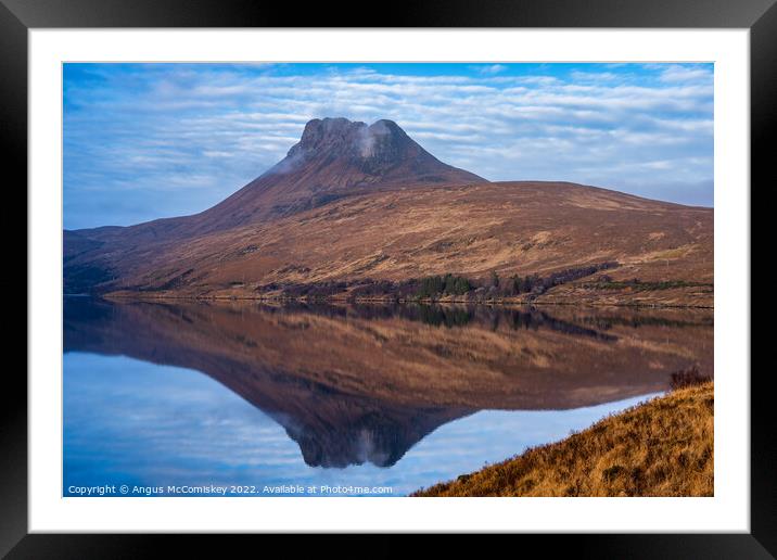 Stac Pollaidh reflections Framed Mounted Print by Angus McComiskey