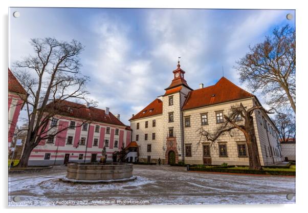 Trebon Castle - Trebon, South Bohemian region. Czechia. Acrylic by Sergey Fedoskin