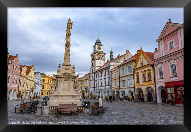 Masaryk square in the old town of Trebon, Czech Republic. Framed Print by Sergey Fedoskin