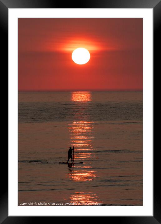 Summer Sunset at North Beach, Aberystwyth, Wales Framed Mounted Print by Shafiq Khan