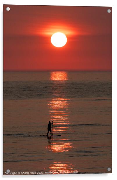Summer Sunset at North Beach, Aberystwyth, Wales Acrylic by Shafiq Khan