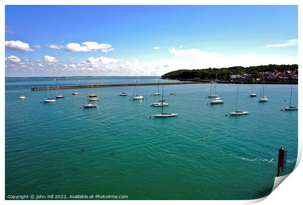 Coast at East Cowes from the ferry, Isle of Wight. Print by john hill