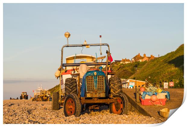 Tractors and boats at sunset Print by Jason Wells