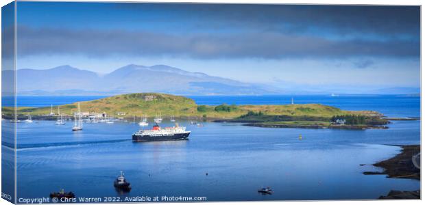 Ferry leaving Oban Argyll and Bute Scotland  Canvas Print by Chris Warren