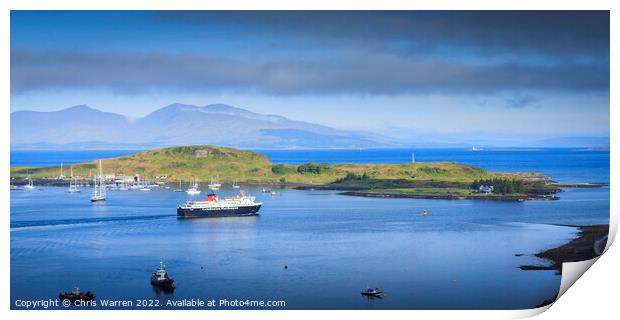 Ferry leaving Oban Argyll and Bute Scotland  Print by Chris Warren