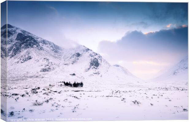    Glen Coe covered in snow Scotland Canvas Print by Chris Warren