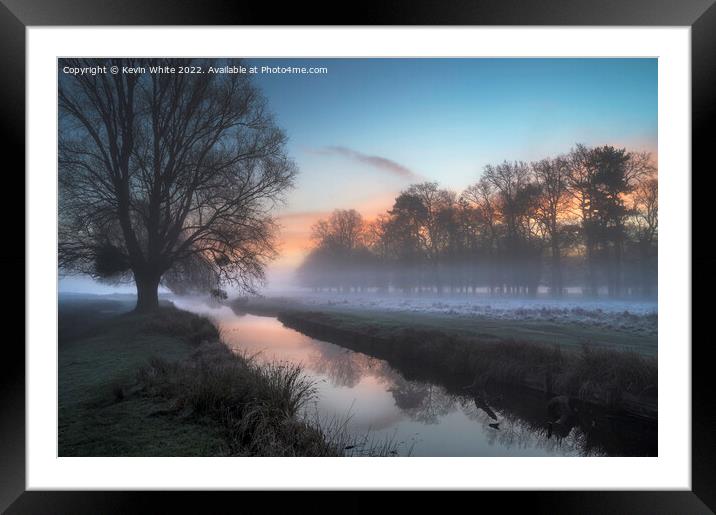 Misty morning colours Framed Mounted Print by Kevin White