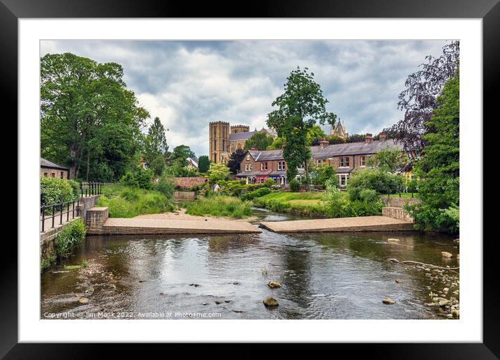 River Skell & Ripon Cathedral Framed Mounted Print by Jim Monk
