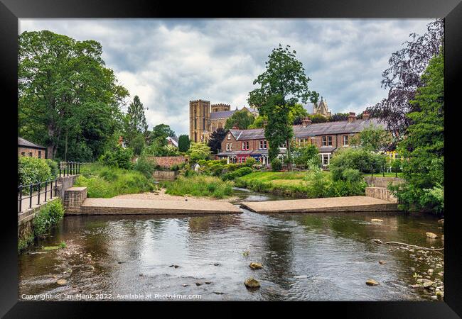 River Skell & Ripon Cathedral Framed Print by Jim Monk