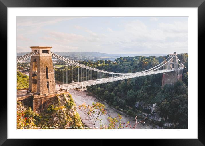 A Late Winter Afternoon At Clifton Suspension  Bridge Avon Framed Mounted Print by Peter Greenway