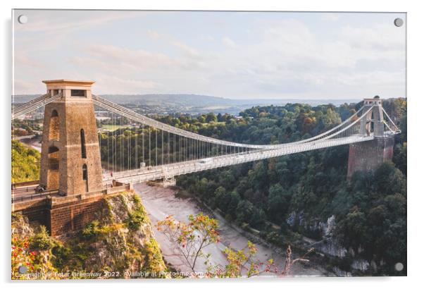A Late Winter Afternoon At Clifton Suspension  Bridge Avon Acrylic by Peter Greenway