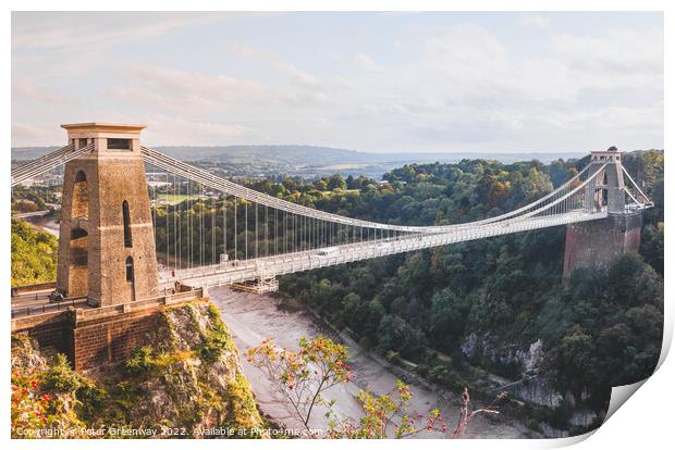A Late Winter Afternoon At Clifton Suspension  Bridge Avon Print by Peter Greenway