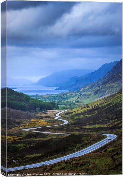 Road to Glen Docherty Loch Maree Scotland Canvas Print by Chris Warren