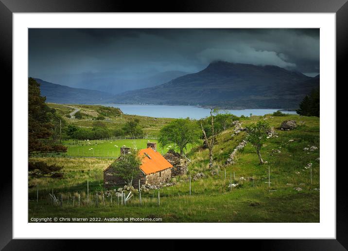 Remote cottage Upper Loch Torridon Scotland Framed Mounted Print by Chris Warren
