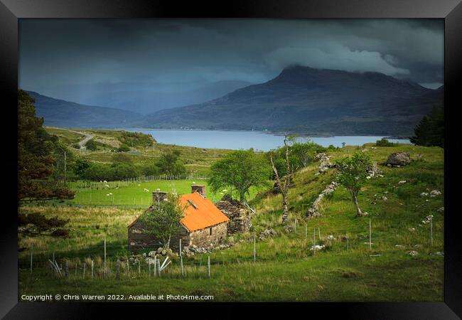 Remote cottage Upper Loch Torridon Scotland Framed Print by Chris Warren
